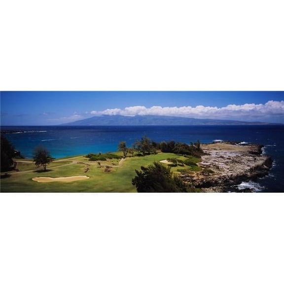 Panoramic Images PPI107118L High Angle View of The Bay Course At The Seaside Ritz-Carlton Kapalua Maui Maui County Hawaii USA Poster Print, 36 x 12