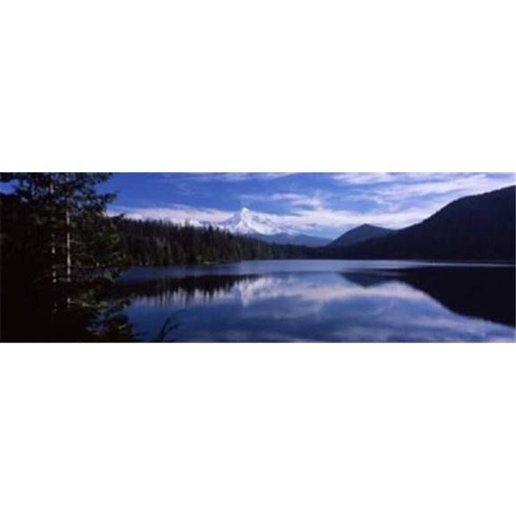Panoramic Images PPI109452L Reflection of clouds in water Mt Hood Lost Lake Mt. Hood National Forest Hood River County Oregon USA Poster Print by Panoramic Images - 36 x 12