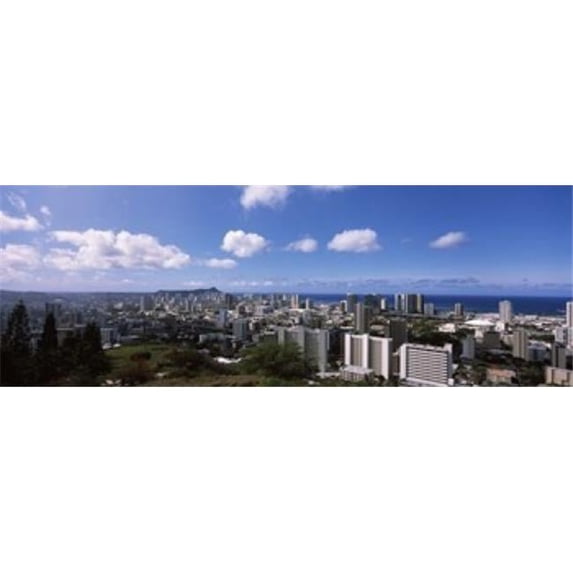 Panoramic Images PPI111533L High angle view of a cityscape Honolulu Oahu Hawaii USA Poster Print by Panoramic Images - 36 x 12