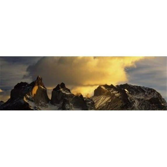 Panoramic Images PPI116394L Clouds over mountains Torres Del Paine Torres Del Paine National Park Chile Poster Print by Panoramic Images - 36 x 12