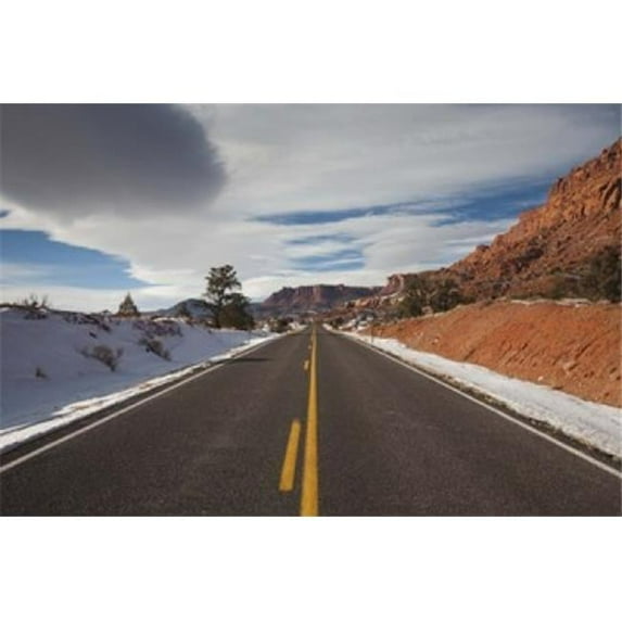 Panoramic Images PPI124877 Highway passing through a landscape Utah State Route 24 Capitol Reef National Park Torrey Wayne County Utah USA Poster Print by Panoramic Images - 24 x 16