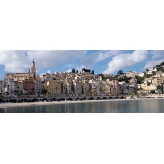 Panoramic Images PPI125082L Buildings at the waterfront Menton French Riviera Alpes-Maritimes Provence-Alpes-Cote DAzur France Poster Print by Panoramic Images - 36 x 12