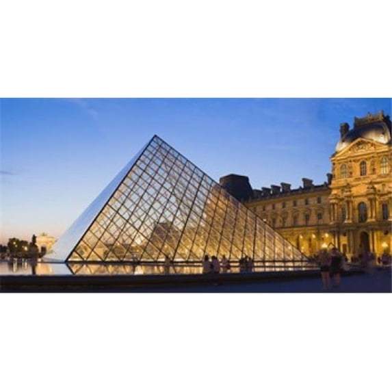 Panoramic Images PPI126368L Pyramid in front of a museum Louvre Pyramid Musee Du Louvre Paris Ile-de-France France Poster Print by Panoramic Images - 36 x 12