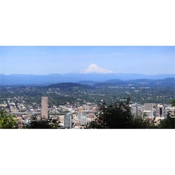 Panoramic Images PPI127856L High angle view of a city  Mt Hood  Portland  Oregon  USA 2010 Poster Print by Panoramic Images - 36 x 12