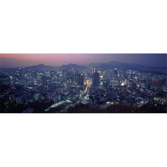 Panoramic Images PPI132336L Aerial view of a city Seoul South Korea 2011 Poster Print by Panoramic Images - 36 x 12