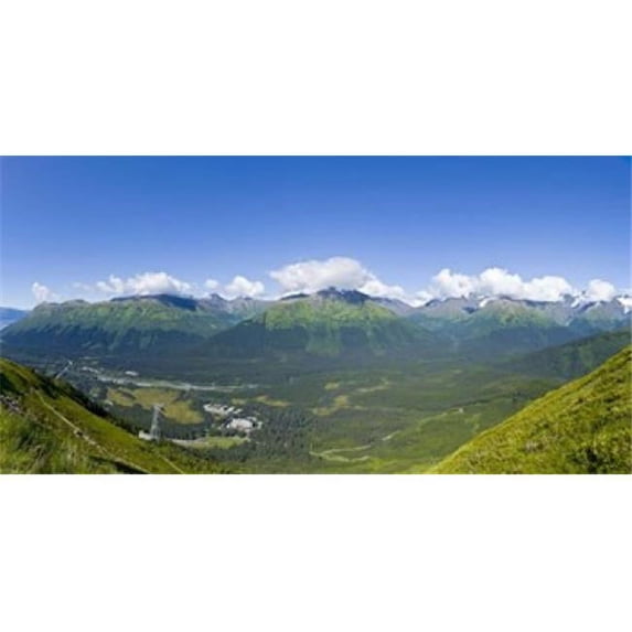Panoramic Images PPI133808L Aerial view of a ski resort Alyeska Resort Girdwood Chugach Mountains Anchorage Alaska USA Poster Print by Panoramic Images - 36 x 12