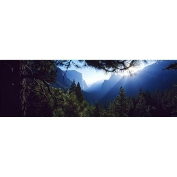 Panoramic Images PPI144122L Tunnel View Point at sunrise Yosemite National Park California USA Poster Print by Panoramic Images - 36 x 12