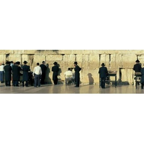 Panoramic Images PPI144405L People praying at Wailing Wall Jerusalem Israel Poster Print by Panoramic Images - 36 x 12