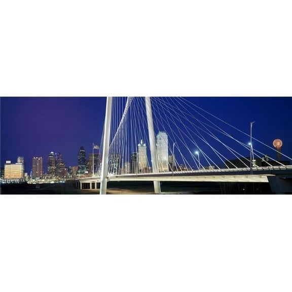 Panoramic Images PPI149879L Bridge with Skyscrapers in The Background Margaret Hunt Hill Bridge Dallas Texas USA Poster Print, 36 x 12