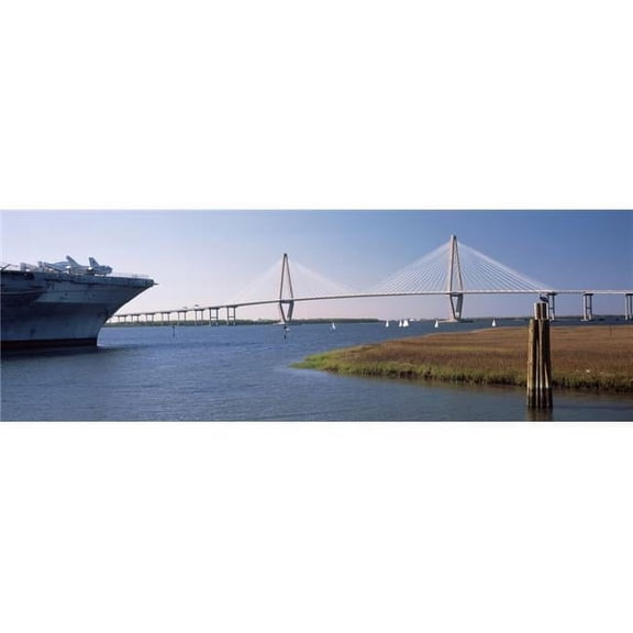 Panoramic Images PPI151819S Bridge Across A River Arthur Ravenel Jr. Bridge Cooper River Charleston South Carolina USA Poster Print, 27 x 9