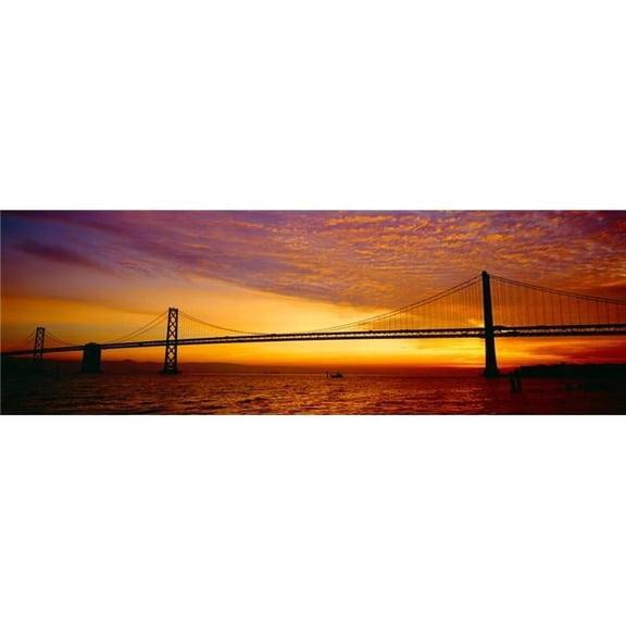 Panoramic Images PPI159927L Bay Bridge At Sunrise San Francisco California Poster Print, 36 x 12