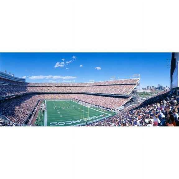 Panoramic Images PPI160714S Sell-Out Crowd At Mile High Stadium Broncos V. Rams Denver Colorado Poster Print, 27 x 9