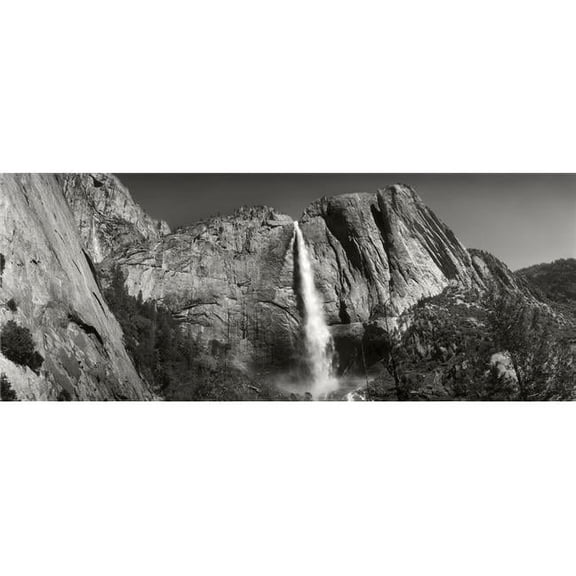 Panoramic Images PPI169925LARGE Water Falling From Rocks in A Forest Bridalveil Fall Yosemite Valley Yosemite National Park California USA Poster Print, 12 x 30 - Large