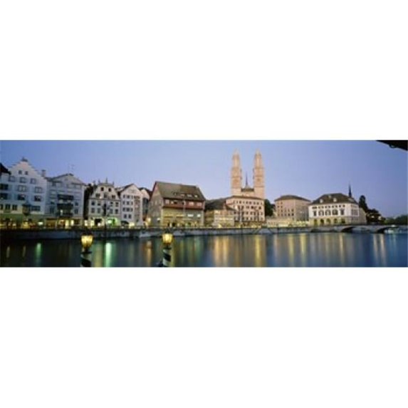 Panoramic Images PPI17644L Evening Cityscape Zurich Switzerland Poster Print by Panoramic Images - 36 x 12