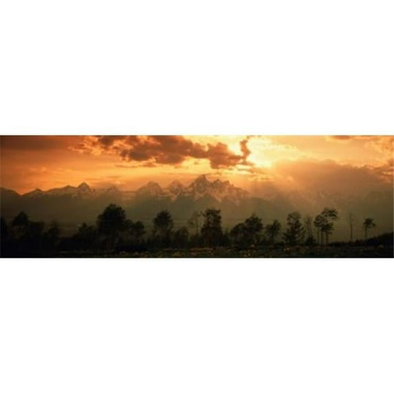 Panoramic Images PPI32206L Dawn Teton Range Grand Teton National Park WY USA Poster Print by Panoramic Images - 36 x 12