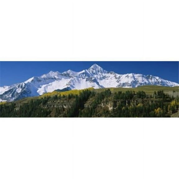 Panoramic Images PPI34464S Snowcapped Mountains On A Landscape Wilson Peak in Autum San Juan Mountains Near Telluride Colorado Poster Print, 18 x 6