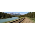 thumbnail image 1 of Panoramic Images PPI34645L Railroad Tracks Bow River Alberta Canada Poster Print by Panoramic Images - 36 x 12, 1 of 1