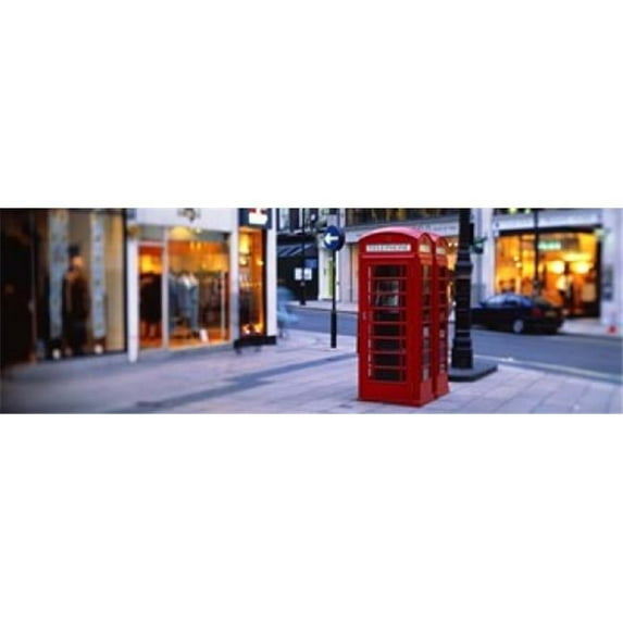 Panoramic Images PPI42201L Phone Booth London England United Kingdom Poster Print by Panoramic Images - 36 x 12