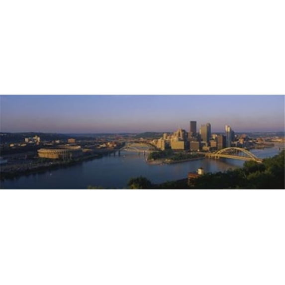 Panoramic Images PPI60436L High angle view of a city Three Rivers Stadium Pittsburgh Pennsylvania USA Poster Print by Panoramic Images - 36 x 12