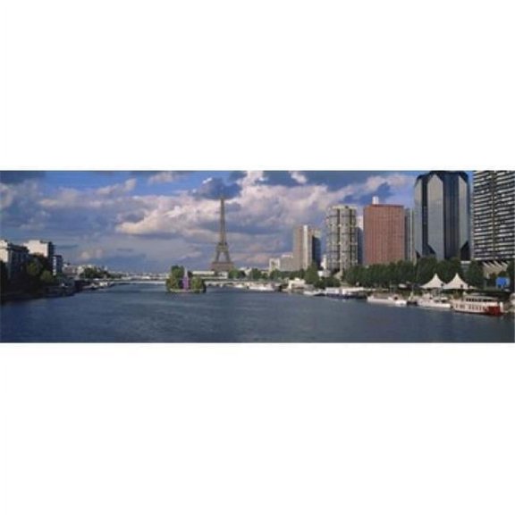 Panoramic Images PPI62880L Buildings at the riverbank  Seine River  Paris  France Poster Print by Panoramic Images - 36 x 12