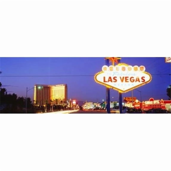 Panoramic Images PPI71364L Welcome Sign Las Vegas NV Poster Print by Panoramic Images - 36 x 12