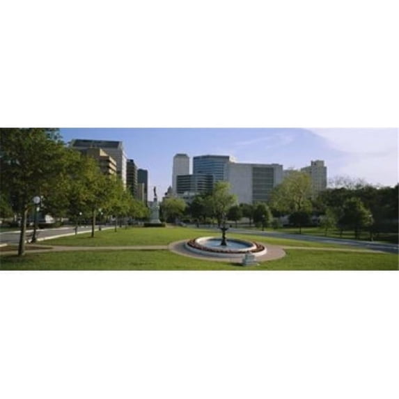 Panoramic Images PPI78071L Fountain In A Park Austin Texas USA Poster Print by Panoramic Images - 36 x 12