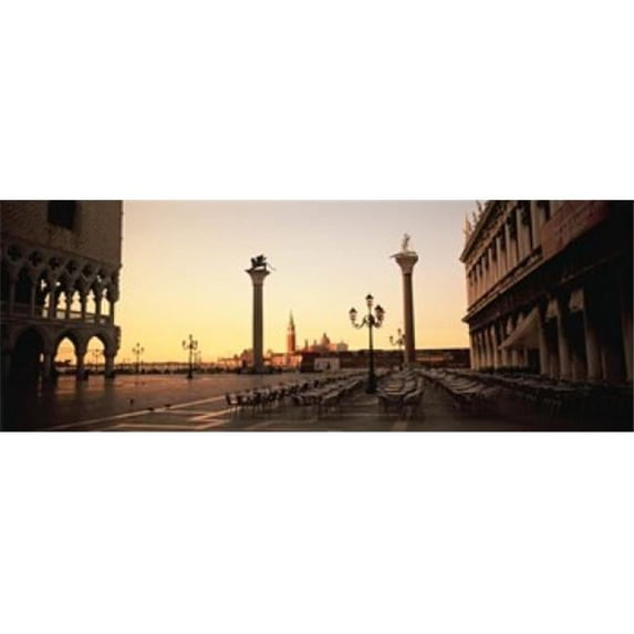 Panoramic Images PPI91666L Low angle view of sculptures in front of a building St. Marks Square Venice Italy Poster Print by Panoramic Images - 36 x 12