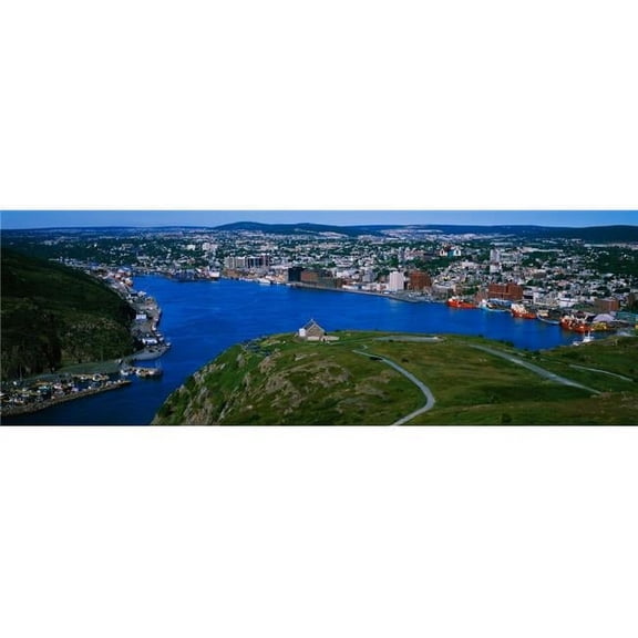 Panoramic Images PPI93798S High Angle View of A City Signal Hill Saint Johns Newfoundland & Labrador Canada Poster Print, 27 x 9