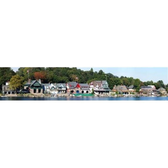 Panoramic Images PPI95999L Boathouse Row at the waterfront Schuylkill River Philadelphia Pennsylvania USA Poster Print by Panoramic Images - 36 x 12