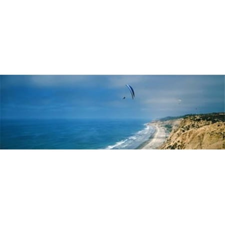 Panoramic Images Paragliders over the coast La Jolla San Diego California USA Poster Print by Panoramic Images - 36 x 12