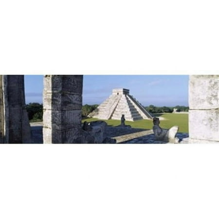 Panoramic Images Pyramid in a field El Castillo Chichen Itza Yucatan Mexico Poster Print by Panoramic Images