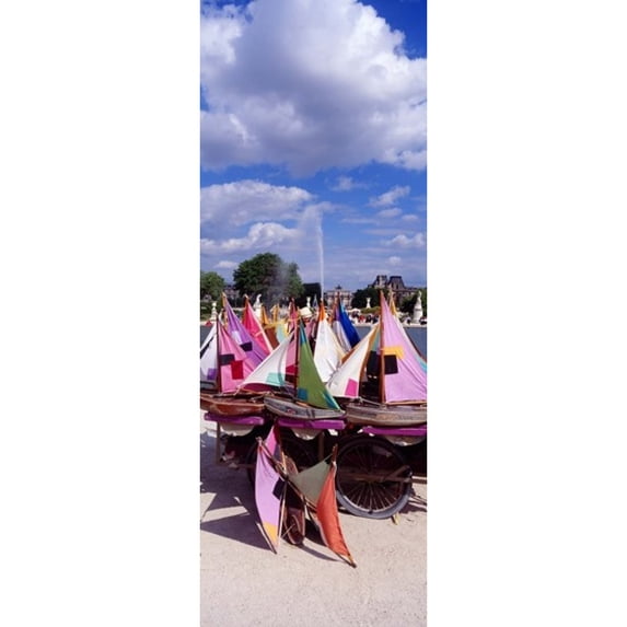 Panoramic Images PPI74264L Sailboats Tuilleries Paris France Poster Print by Panoramic Images - 12 x 36