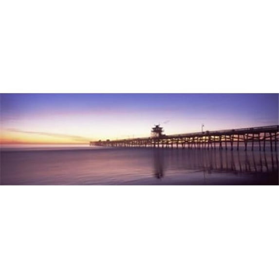 Panoramic Images Silhouette of a pier San Clemente Pier Los Angeles County California USA Poster Print by Panoramic Images - 36 x 12