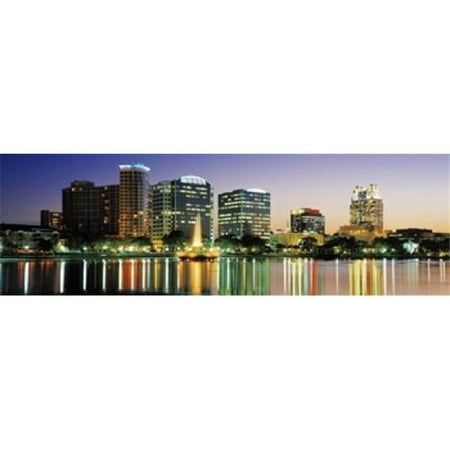 Panoramic Images Skyline At Dusk Orlando Florida USA Poster Print by Panoramic Images - 36 x 12