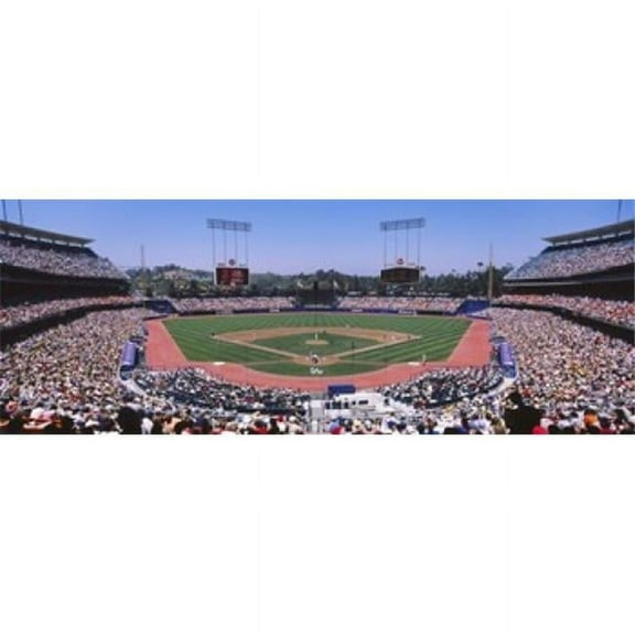 Panoramic Images  Spectators watching a baseball match Dodgers vs. Yankees Dodger Stadium City of Los Angeles California USA Poster Print by Panoramic Images - 36 x 12