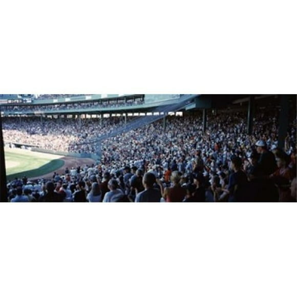 Panoramic Images  Spectators watching a baseball match in a stadium Fenway Park Boston Suffolk County Massachusetts USA Poster Print by Panoramic Images - 36 x 12