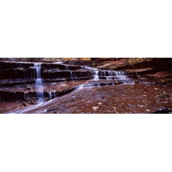 Panoramic Images PPI118802L Stream flowing through rocks North Creek Zion National Park Utah USA Poster Print by Panoramic Images - 36 x 12