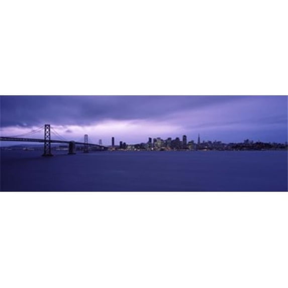 Panoramic Images PPI133950L Suspension bridge across a bay Bay Bridge San Francisco Bay San Francisco California USA Poster Print by Panoramic Images - 36 x 12