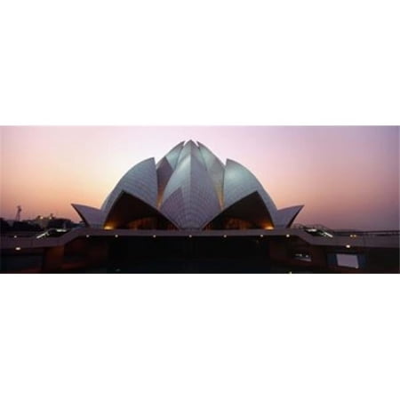 Panoramic Images Temple lit up at dusk Lotus Temple Delhi India Poster Print by Panoramic Images - 36 x 12