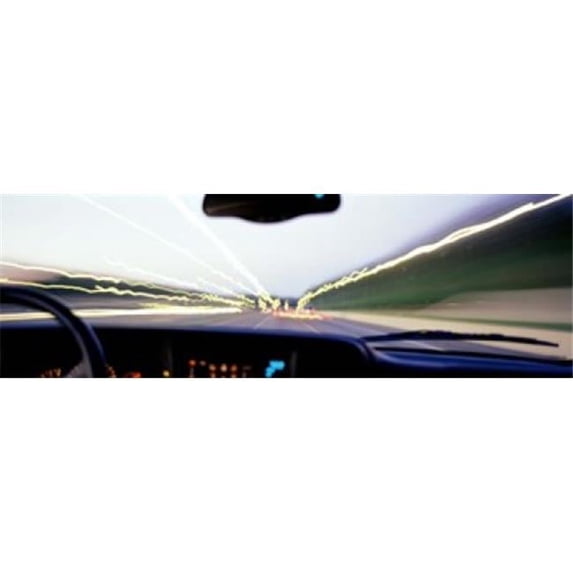 Panoramic Images Truck In Motion From Drivers Perspective Atlanta Georgia USA Poster Print by Panoramic Images - 36 x 12