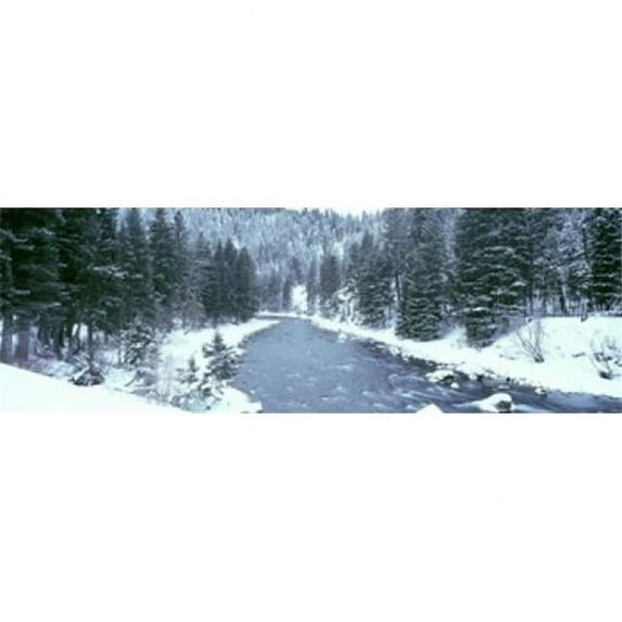 Panoramic Images USA Montana Gallatin River winter Poster Print by Panoramic Images - 36 x 12