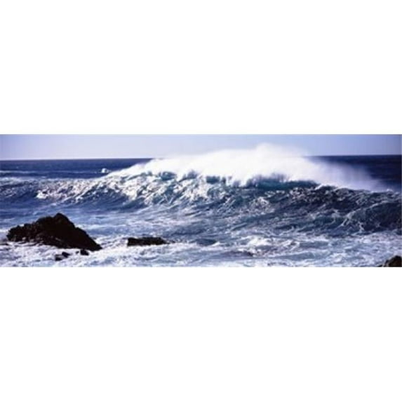 Panoramic Images PPI118715L Waves in the sea Big Sur California USA Poster Print by Panoramic Images - 36 x 12