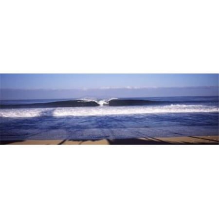Panoramic Images Waves in the sea North Shore Oahu Hawaii USA Poster Print by Panoramic Images - 36 x 12