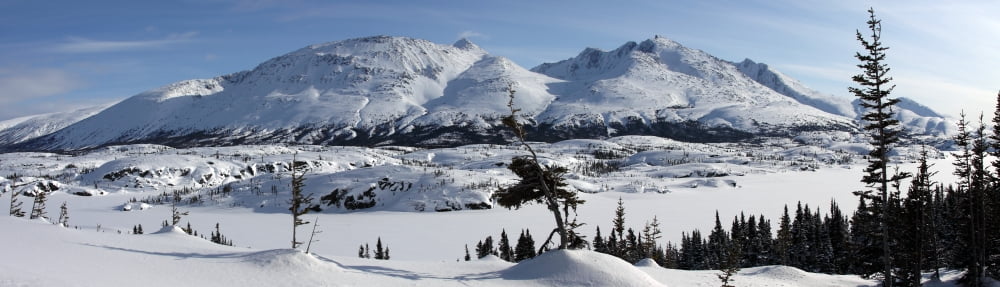 Panoramic Of An Unnamed Mountain Taken From South Klondike Highway Near Fraser British Columbia Canvas Art - Robert Postma Design Pics (26 x 7)