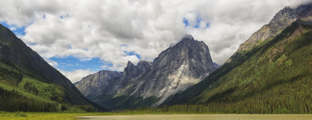 Panoramic Of Mount Harrison Smith In The Cirque Of The Unclimbables Northwest Territories Canada Canvas Art - Robert Postma Design Pics (44 x 18)