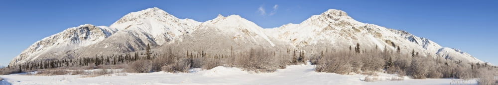 Panoramic Of Sheep Mountain In The Talkeetna Mountain Range Southcentral Alaska Winter Canvas Art - Ray Bulson Design Pics (44 x 8)