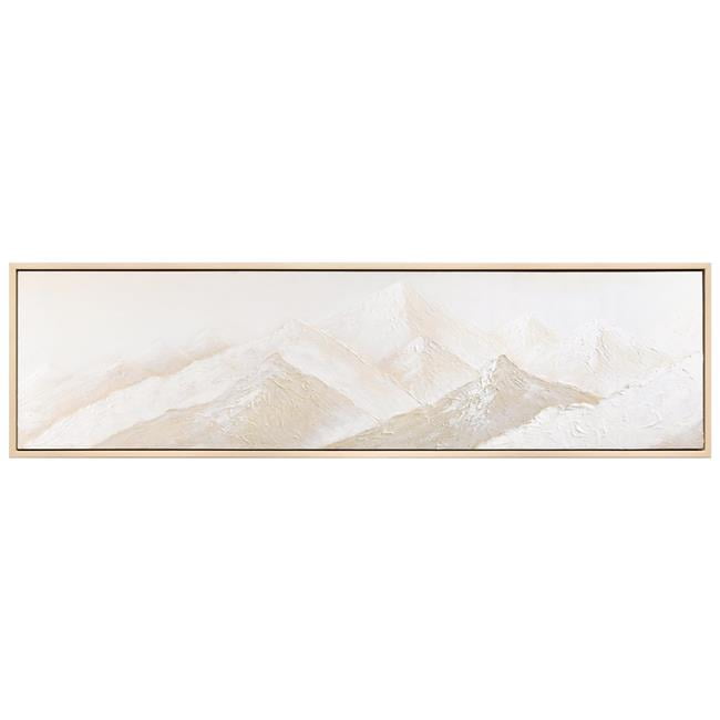 Panoramic Peaks Heavily Textured Hand Painted Framed Canvas Wall Art