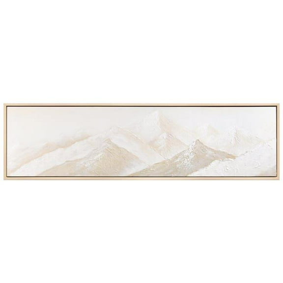 Panoramic Peaks Heavily Textured Hand Painted Framed Canvas Wall Art