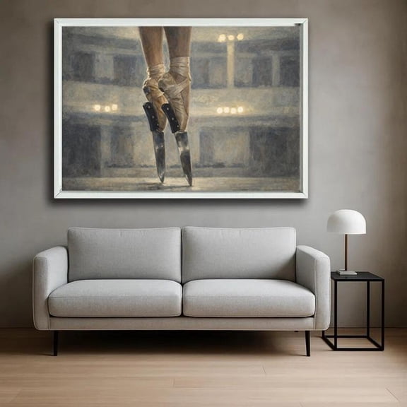Panoramic Pointe Shoes Wall Art Print, Unframed Paper Poster 8x10in