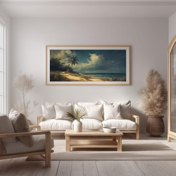 Panoramic Tropical Beach Landscape, Unframed Paper Poster 8x10in
